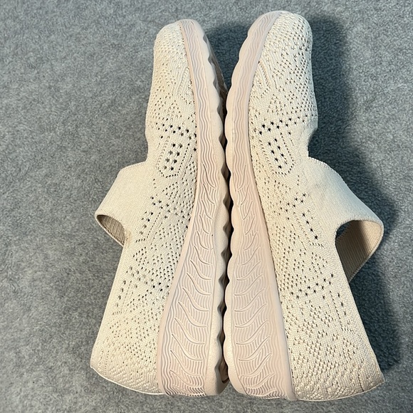 Skechers Relaxed Up Lifted Knit Shoes Womens Size 9 Ivory Maryjane Comfort - Picture 5 of 12